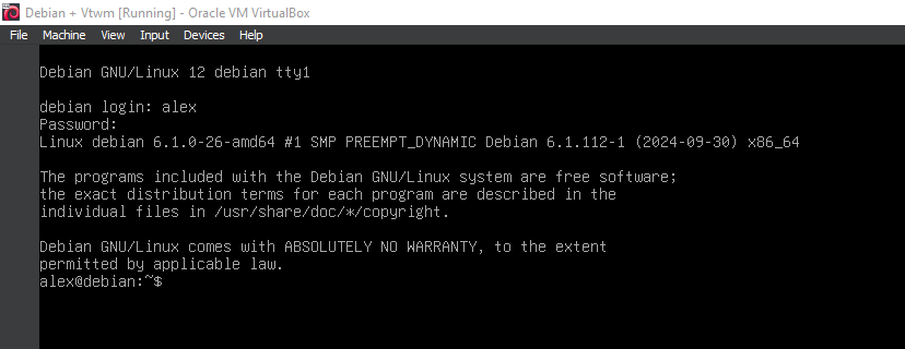 Boot the system -- Logged In